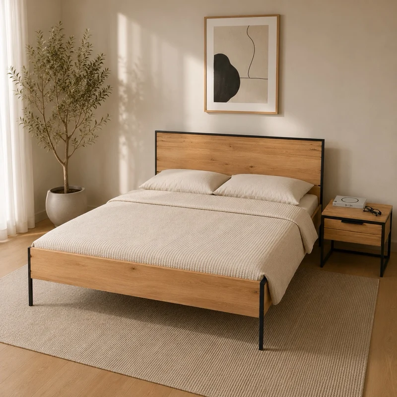 Letto in legno massello di rovere Runa | NordicStory