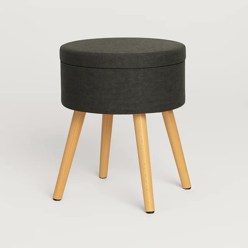 Zahara - Sgabello contenitore in grigio scuro stile moderno