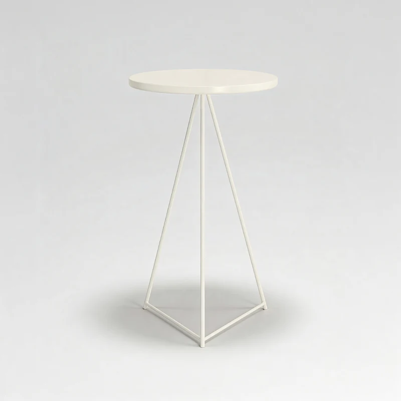 Lumea - Tavolino alto da bar color bianco crema stile moderno