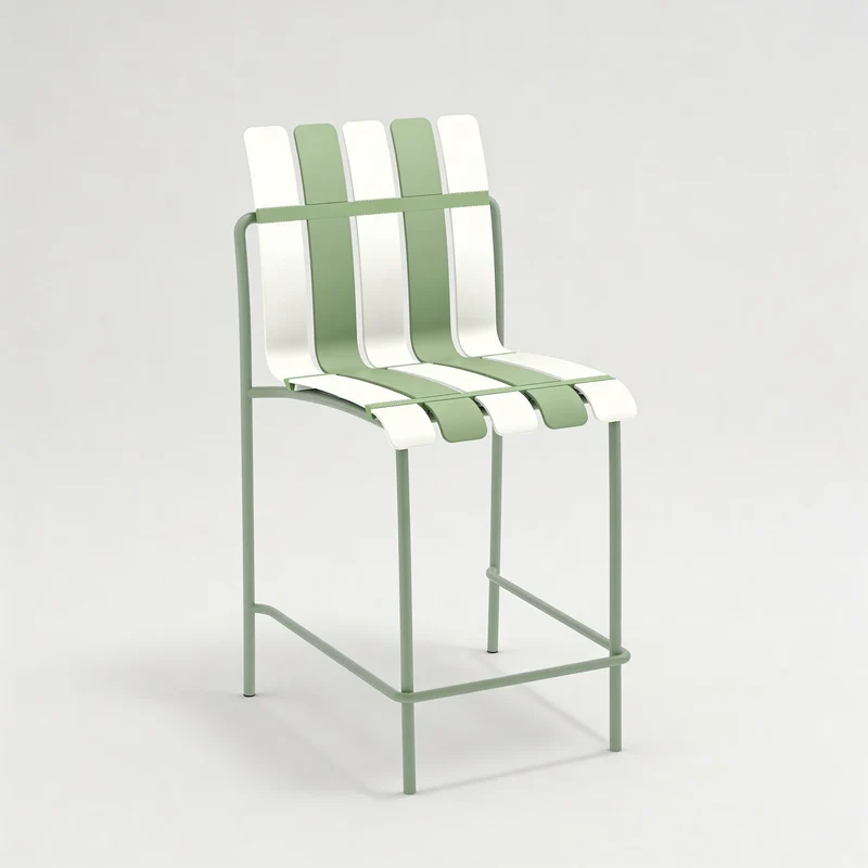 Sareo - Set 2 sgabelli da Bar Alti colore bianco e verde stile moderno