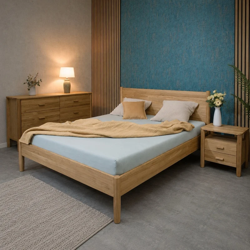 Letto in rovere massiccio AURA | VESKOR
