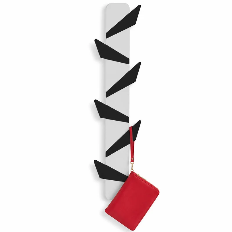 Appendiabiti da Parete con 6 Ganci Salvaspazio Verticale 74 cm Moderno Bianco