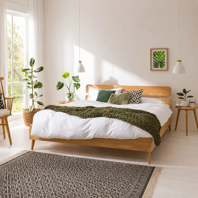 Letto in legno massello di rovere Escandi 2 | NordicStory