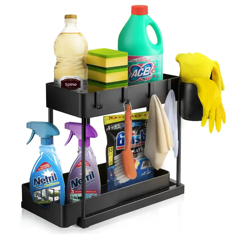 Organizer Sottolavello Scaffale Cucina e Bagno Regolabile Salvaspazio