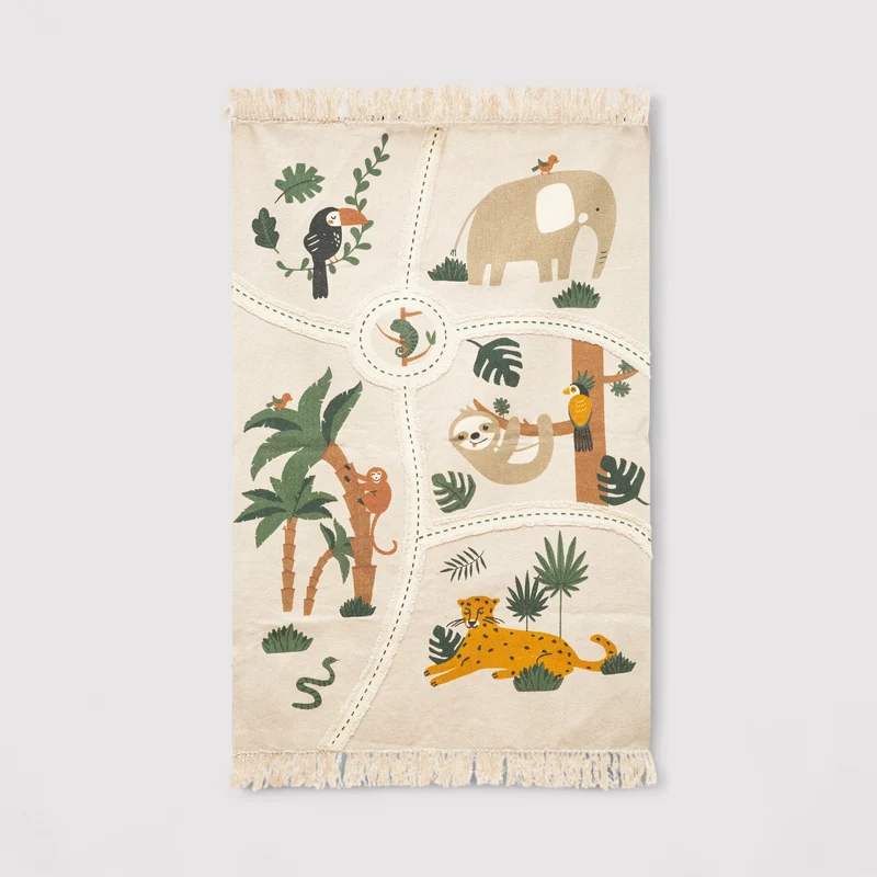 Puriri - Tappeto per cameretta a tema giungla 100x150 cm