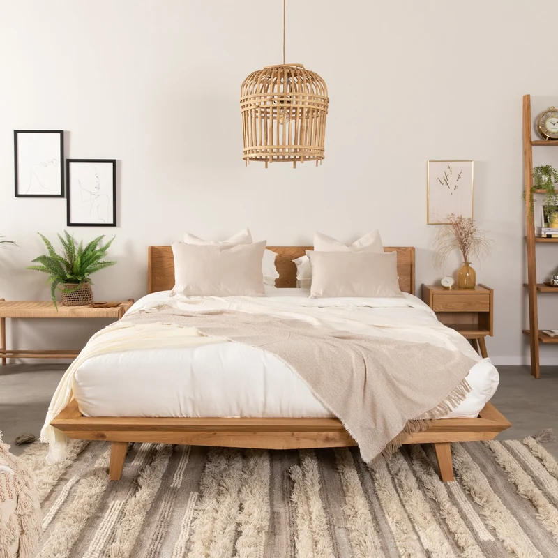 Letto matrimoniale in rovere massiccio MALMO | NordicStory