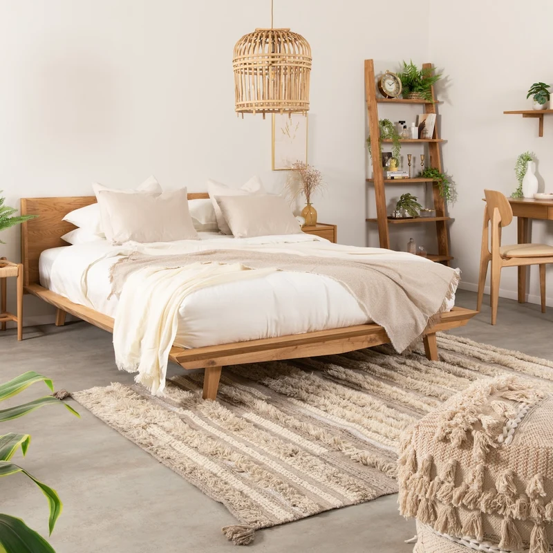 Letto matrimoniale in rovere massiccio MALMO | NordicStory