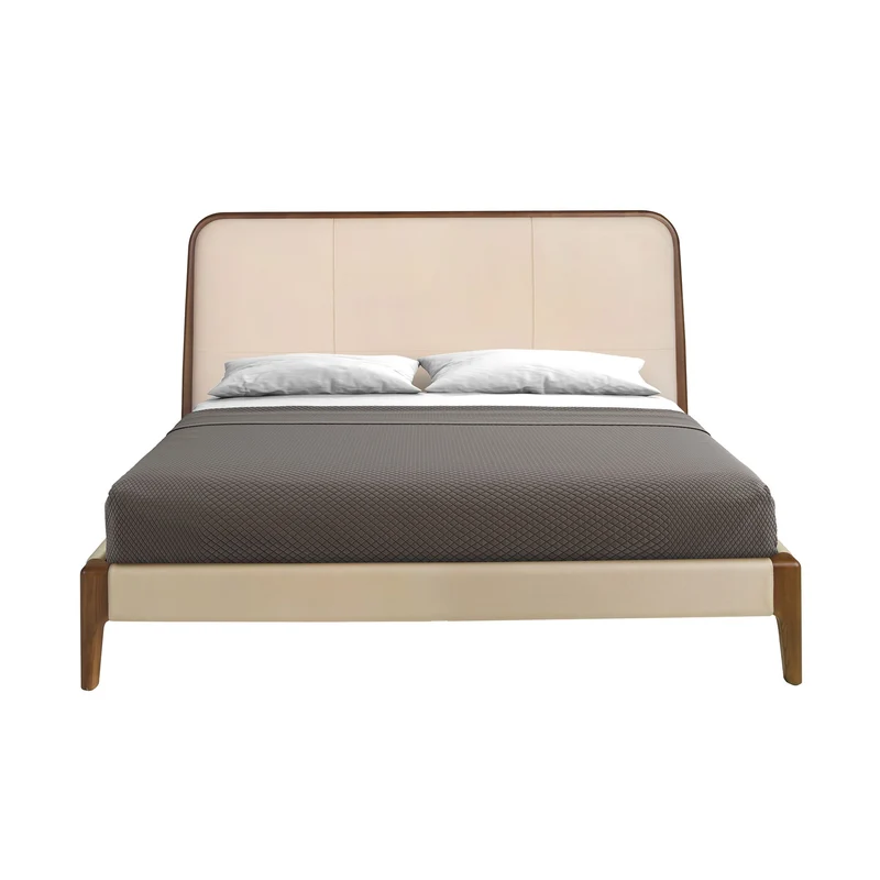 Letto in similpelle color crema