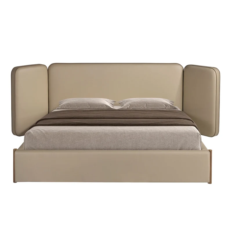 Letto in similipelle color visone