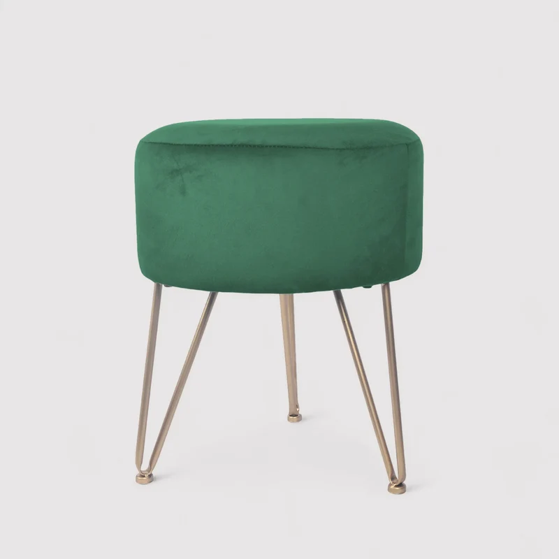 Isatis - Sgabello imbottito verde in stile classico