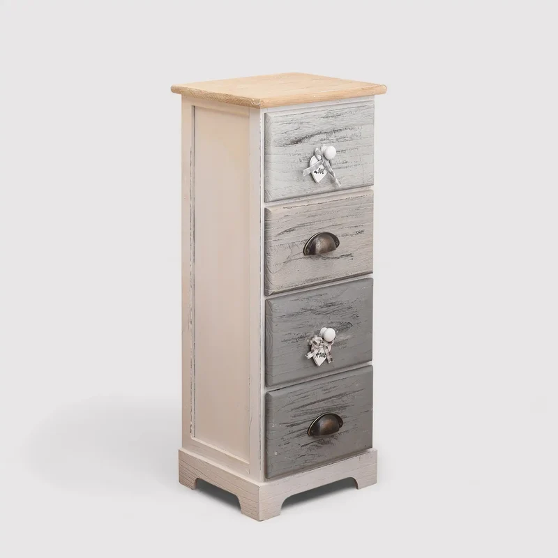 Protea - Piccola cassettiera con 4 cassetti in stile marinaro