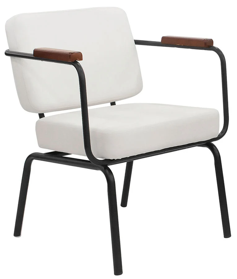 Poltroncina moderna per ufficio in metallo ed ecopelle cm 60x58x74h - vari colori
