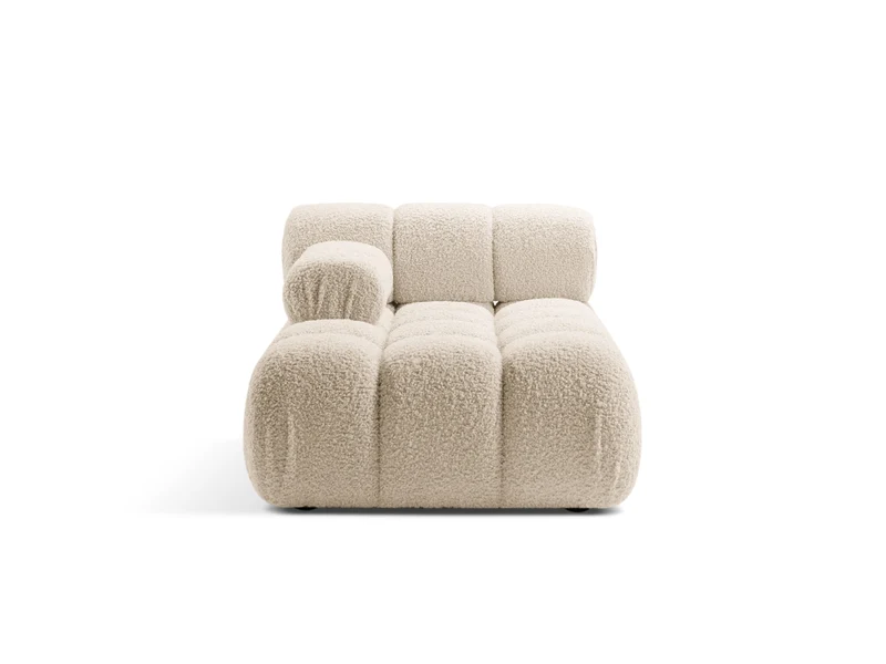 Chaise Longue Sinistra in Bouclé, "Bellis", 1 Posto, 155x94x70