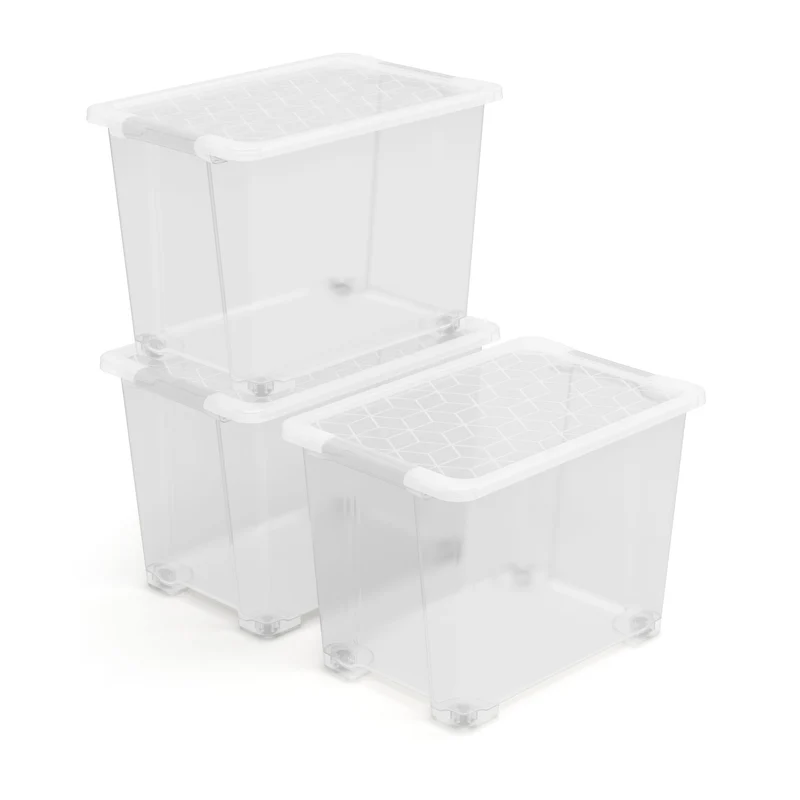 Set di 3 scatole di stoccaggio 65L EVO EASY