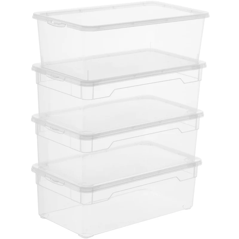 Set 4 pz. Contenitore trasparente per scarpe da donna 5 l CLEAR