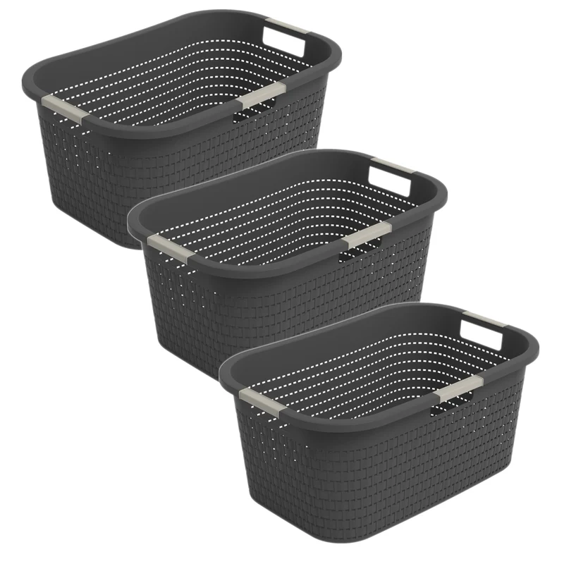 Set 3 pz Cesta portabiancheria 40 l COUNTRY