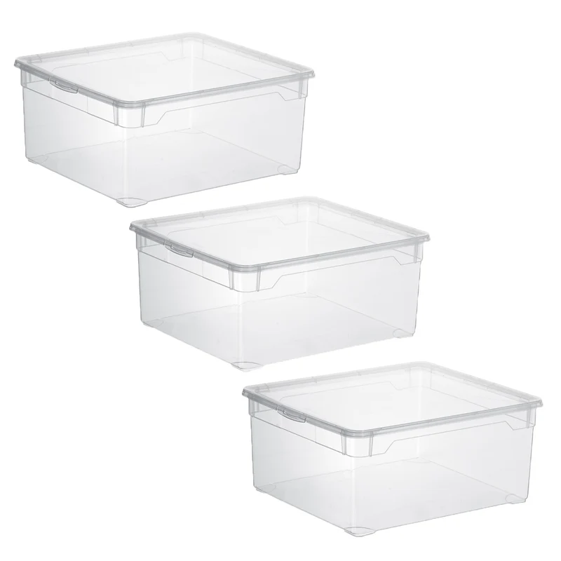 Set 2 pz / 6 pz / 12 pz Contenitore trasparente per maglioni 18 l CLEAR