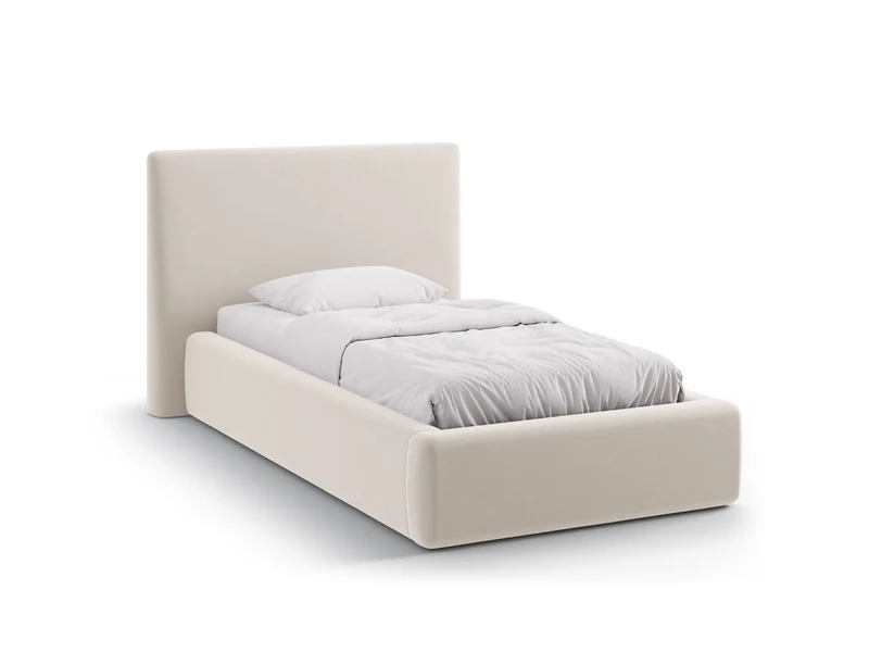 Letto con Contenitore e Testata in Velluto, "Amy", 220x130x95