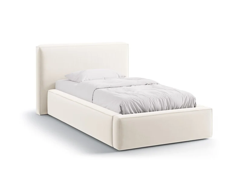 Letto con Contenitore e Testata in Velluto, "Jodie", 223x136x95