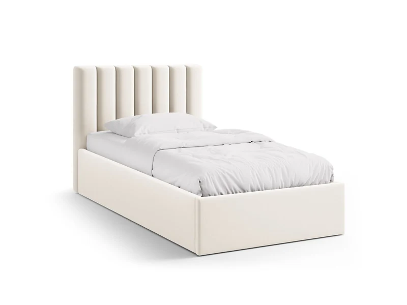 Letto con Contenitore e Testata in Velluto, "Allison", 220x100x95