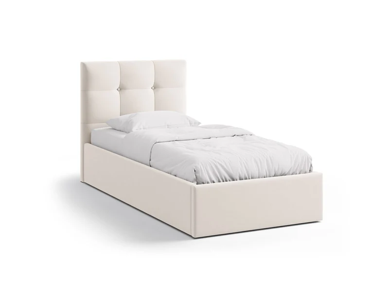 Letto con Contenitore e Testata in Velluto, "Phaedra", 212x100x95