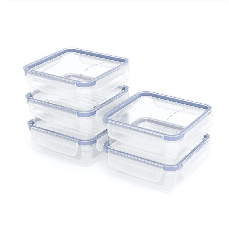 Set di contenitori per alimenti 5 pz. - 0,8 l CLIC & LOCK