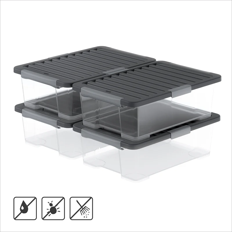 Set di scatole con coperchio 30 l - 4 pezzi CORE PRO