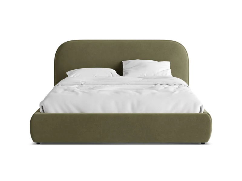 Letto con Contenitore e Testata in Velluto, "Murada", 226x233x100