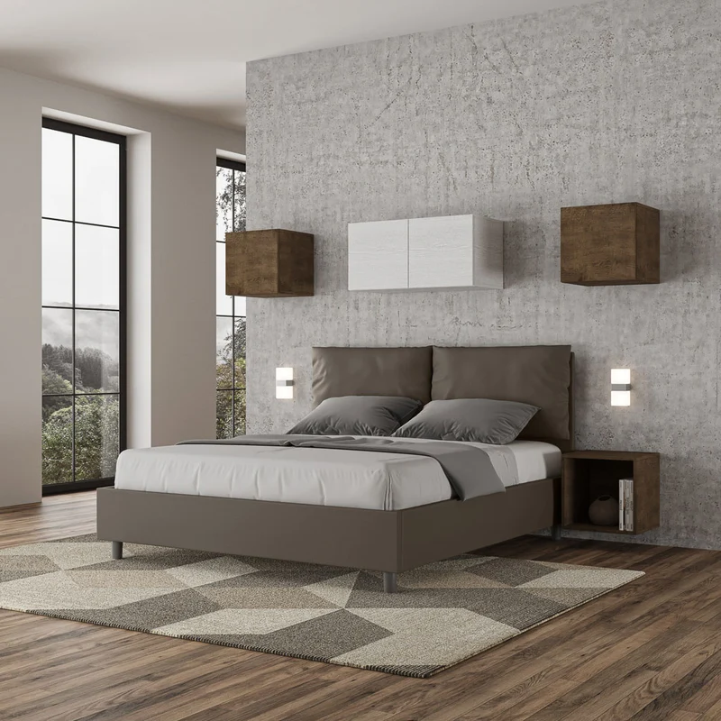 Arianna - Letto design moderno con contenitore e doghe cm 175x202x110h - vari modelli