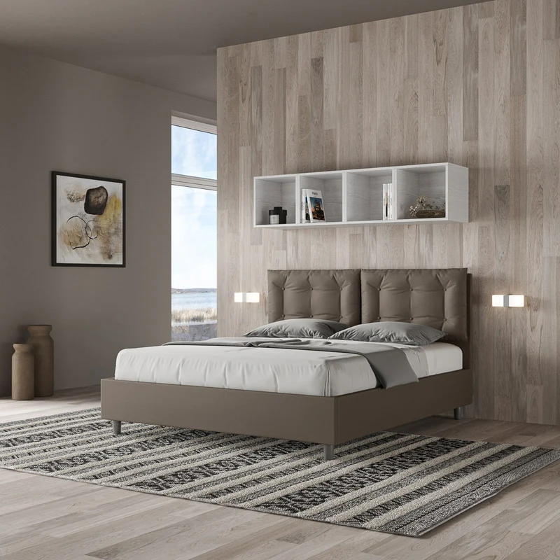 Demetra - Letto moderno testiera imbottita cm 175x202x110h - vari modelli