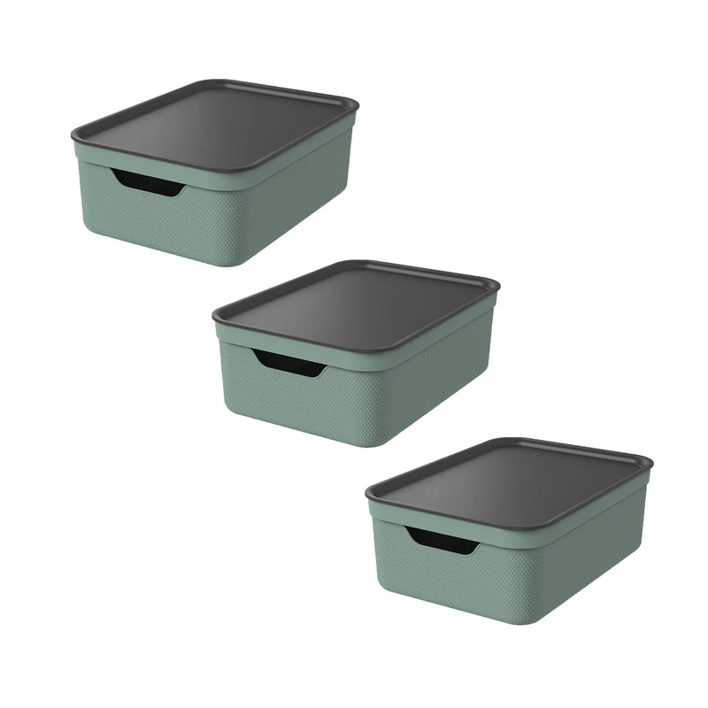 Set di 3 scatole Deco con coperchio A4/10 L JIVE
