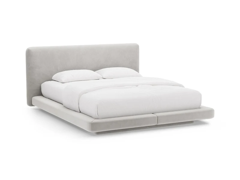 Letto con Testata in Velluto, "Linea", 225x224x98