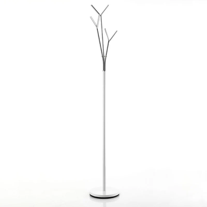 Appendiabiti a colonna in metallo bianco e cromato cm Ø 30x175h