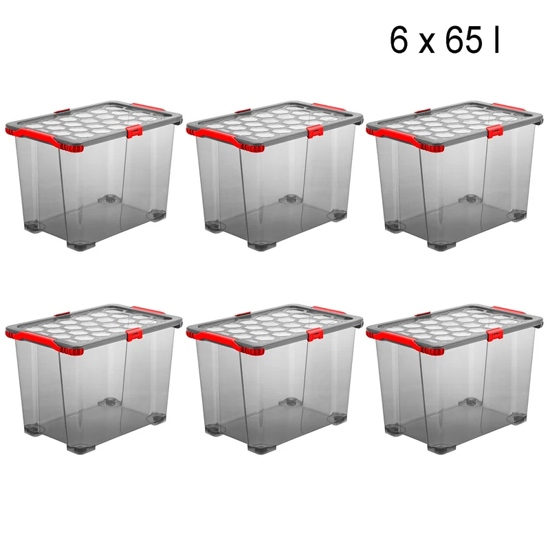 Set di 6 scatole portaoggetti EVO TOTAL 65 L
