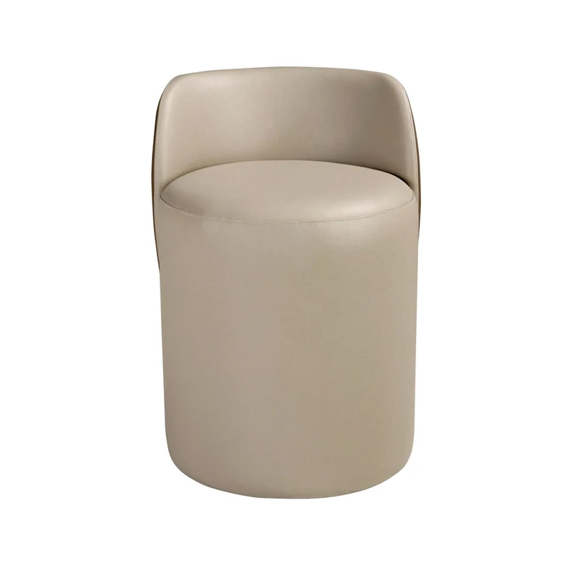 Puff in similpelle visone e marrone