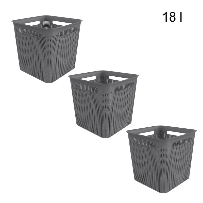 Set 3 pz Cesto quadrato 18 l BRISEN