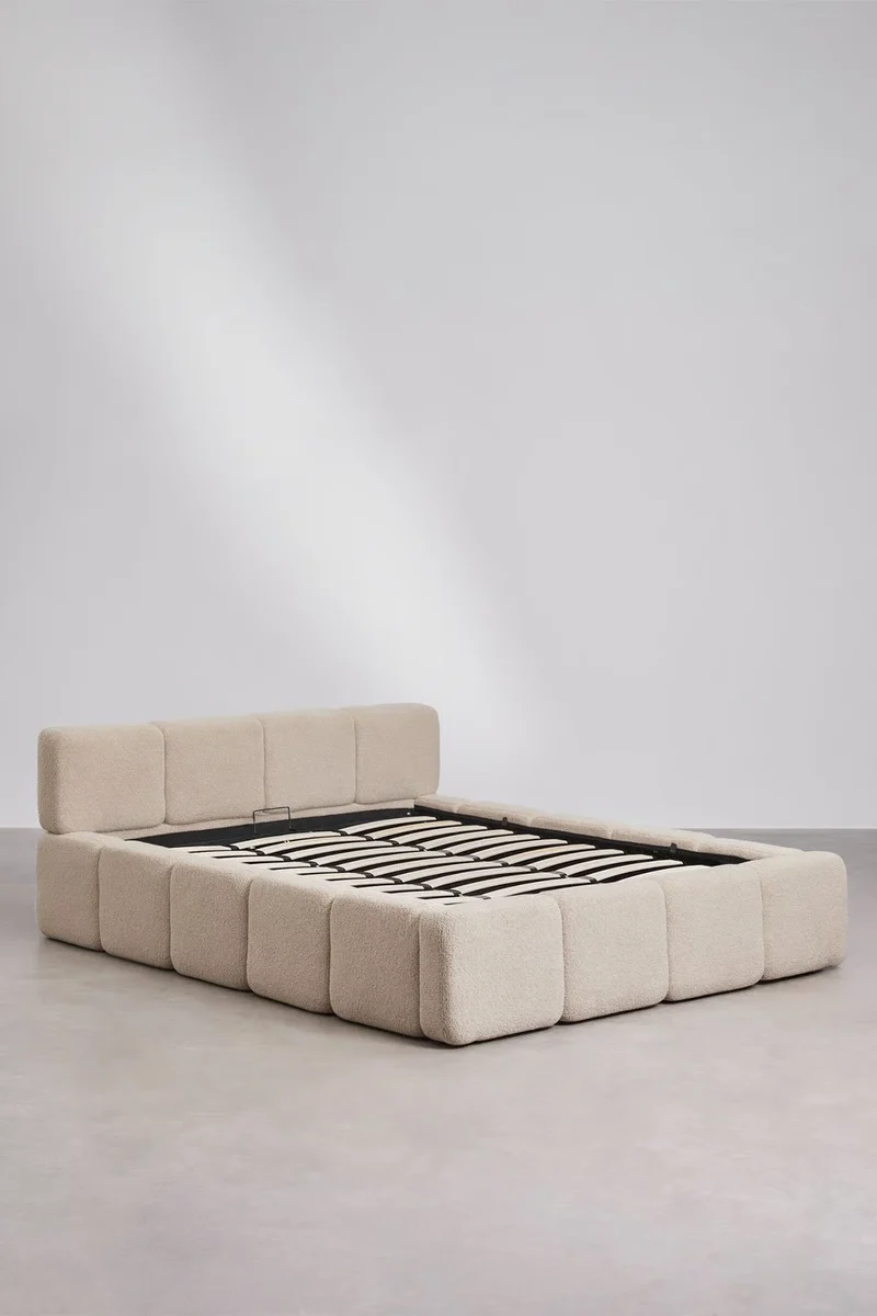 Letto con contenitore imbottito Jolcem bouclè