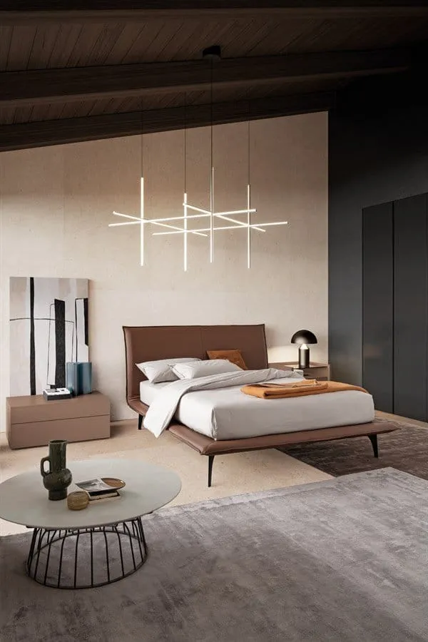 Letto SPACE imbottito in tessuto by Dall'Agnese