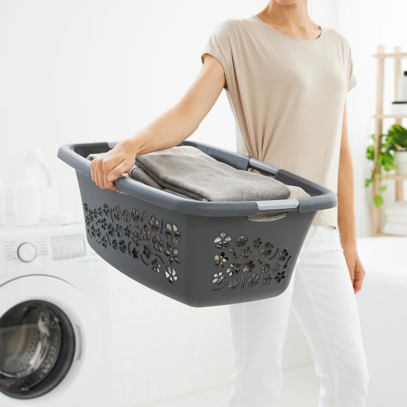 Set 3 pz Cesta per la biancheria 50 l FLOWERS