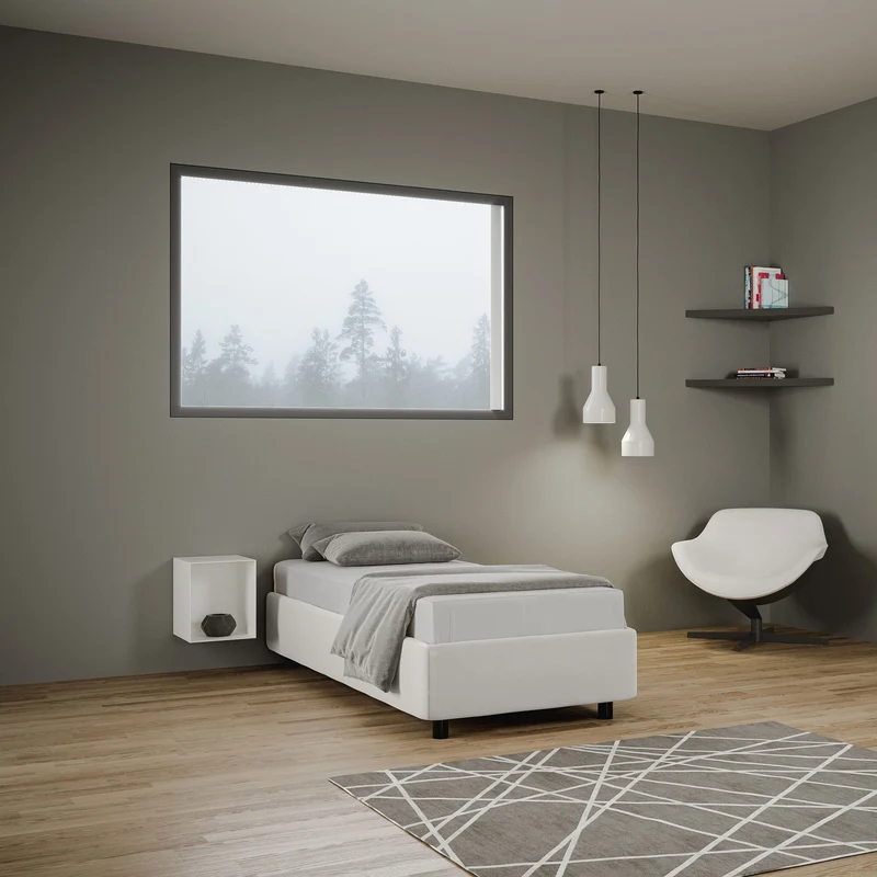 Tosca - Letto moderno singolo sommier cm 92x202x39h - vari modelli
