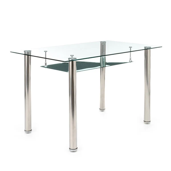 Scrivania moderna in metallo e vetro con ripiano cm 120x70x75h