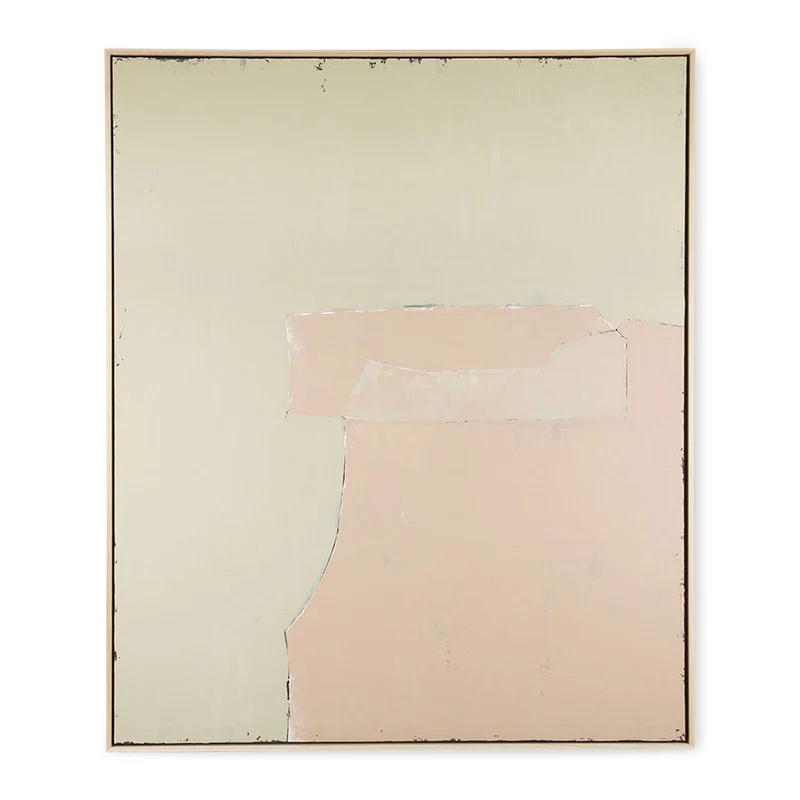 Quadro astratto oliva/nudo 100x120 cm