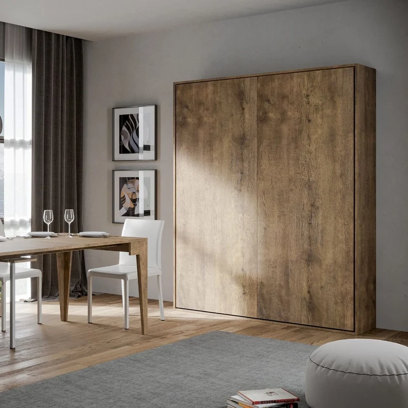 Anacleto - Letto matrimoniale a scomparsa verticale in legno - vari colori