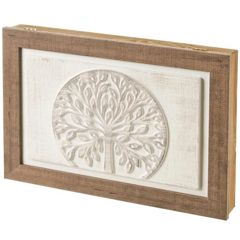 Copri Contatore Elettrico Porta Battente Legno Naturale con Albero della Vita
