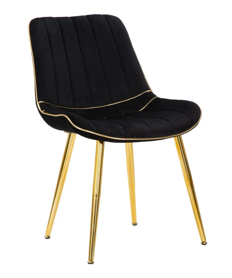 Set da 2 Sedia moderna in metallo colore oro seduta in velluto cm 51x59x79h - vari colori