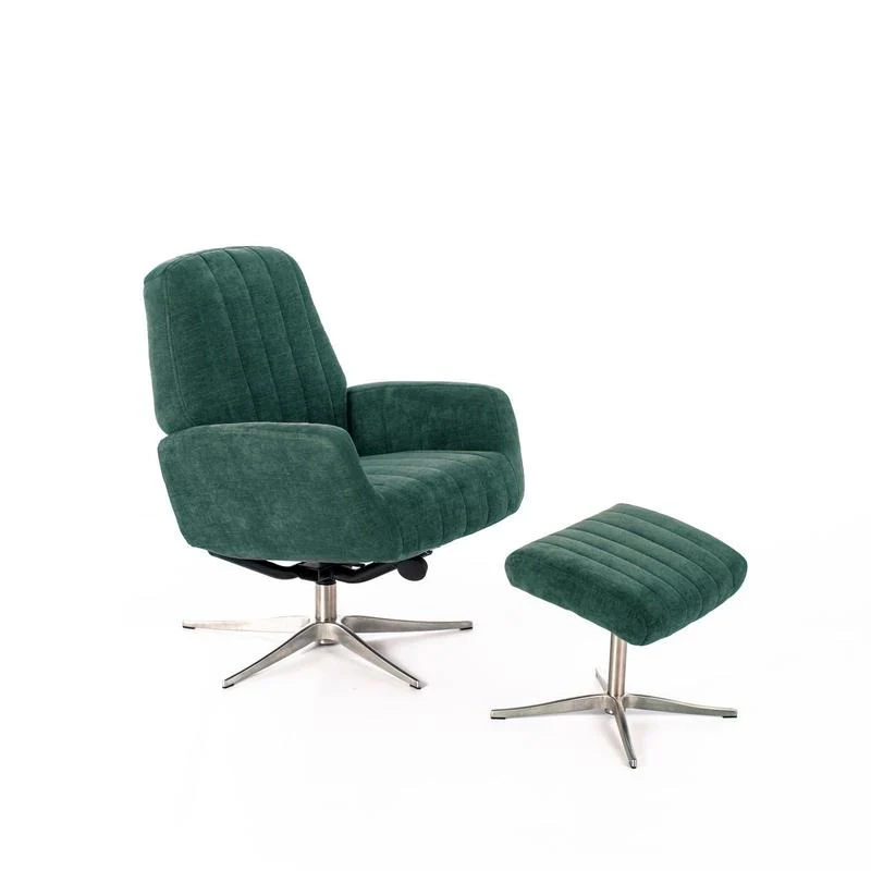 Poltrona moderna con schienale reclinabile e poggiapiedi cm 76x61x74h - vari colori