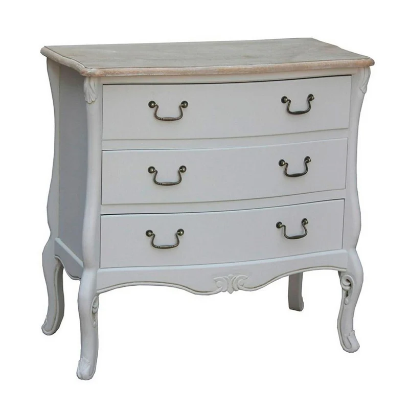 Comò cassettiera in legno colore tortora 3 cassetti stile classico cm 80x40x80h