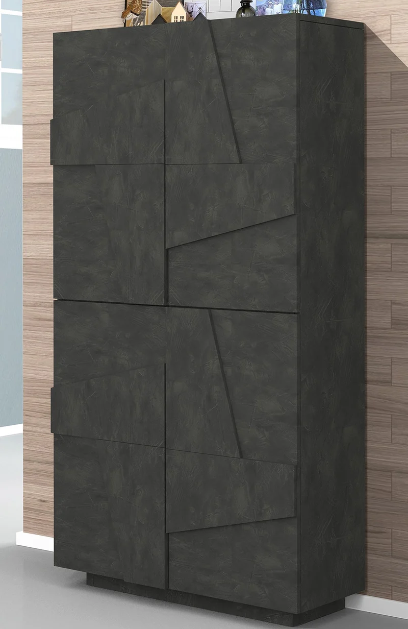 Moreina - Scarpiera in legno con 2 ante design moderno geometrico cm 81x38x167h - vari colori