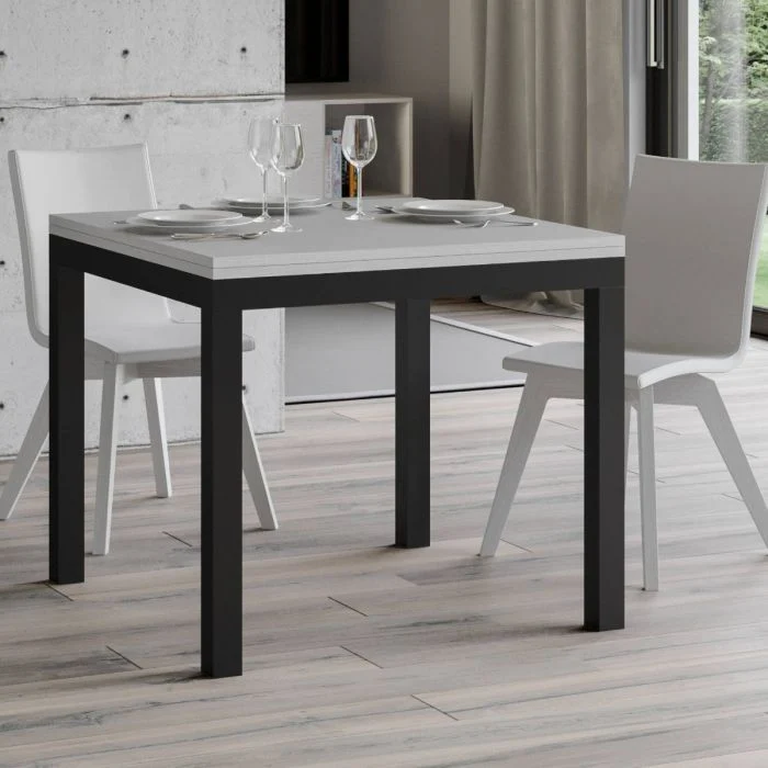 Ares Libra - Tavolo allungabile quadrato con piano in legno apertura a libro cm 90/180x90x78h - vari colori