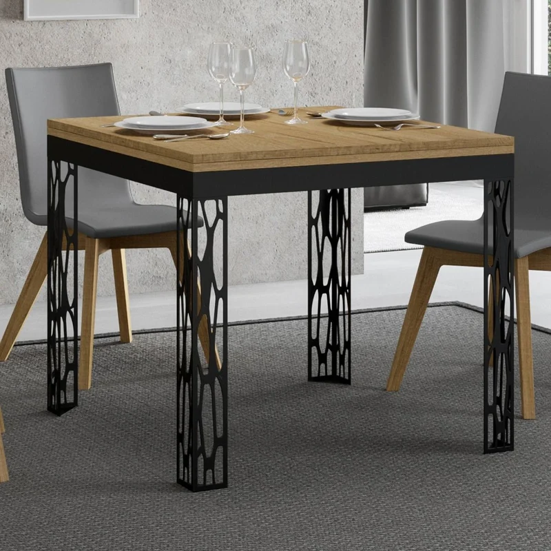 Ghibli Libra - Tavolo quadrato allungabile piano in legno apribile a libro cm 90/180x90x78 - vari colori
